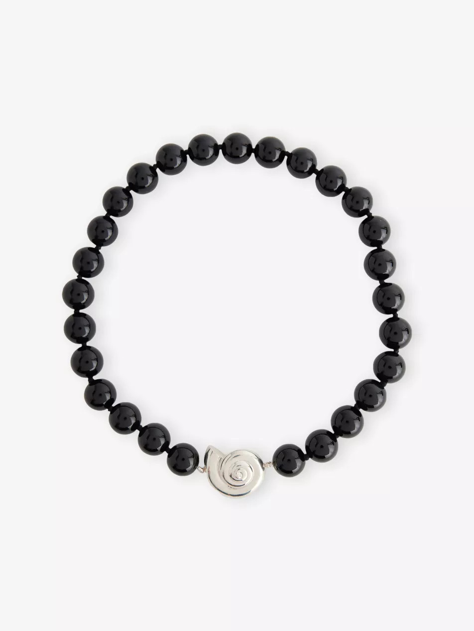 Nautilus Sterling-Silver And Onyx Beaded Collar Necklace | Selfridges