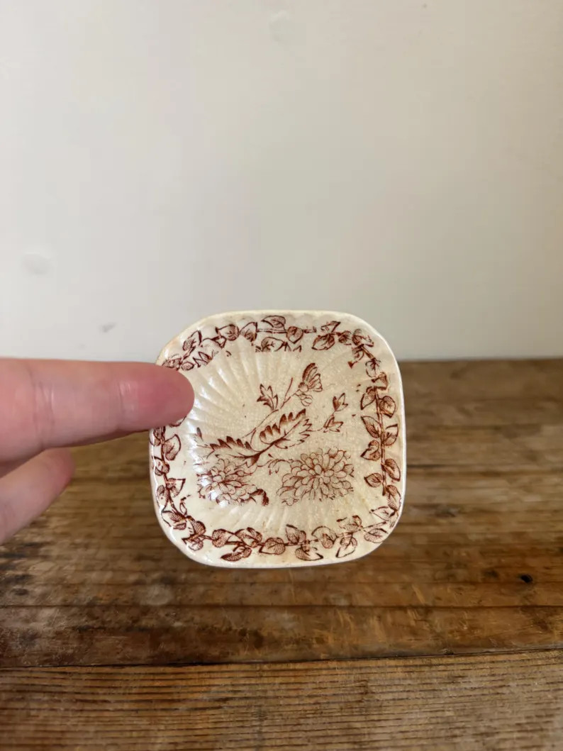 Antique "Ivory" Brown Transferware Ironstone Butterpat 2.75 | Etsy (Global)