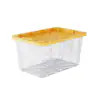 HDX 27 Gal. Tough Storage Tote in Clear with Yellow Lid 999-27G-C-HDX | The Home Depot
