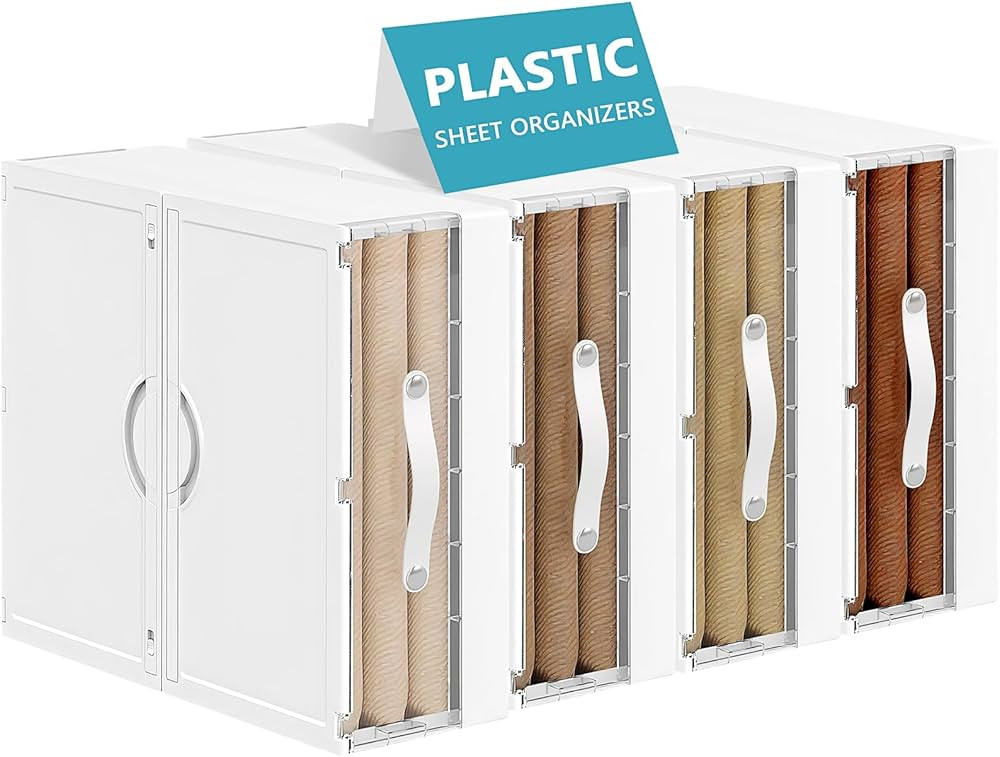 4 Pack Bed Sheet Organizers and Storage, Foldable Bedding Storage Containers Plastic Blanket Stor... | Amazon (CA)