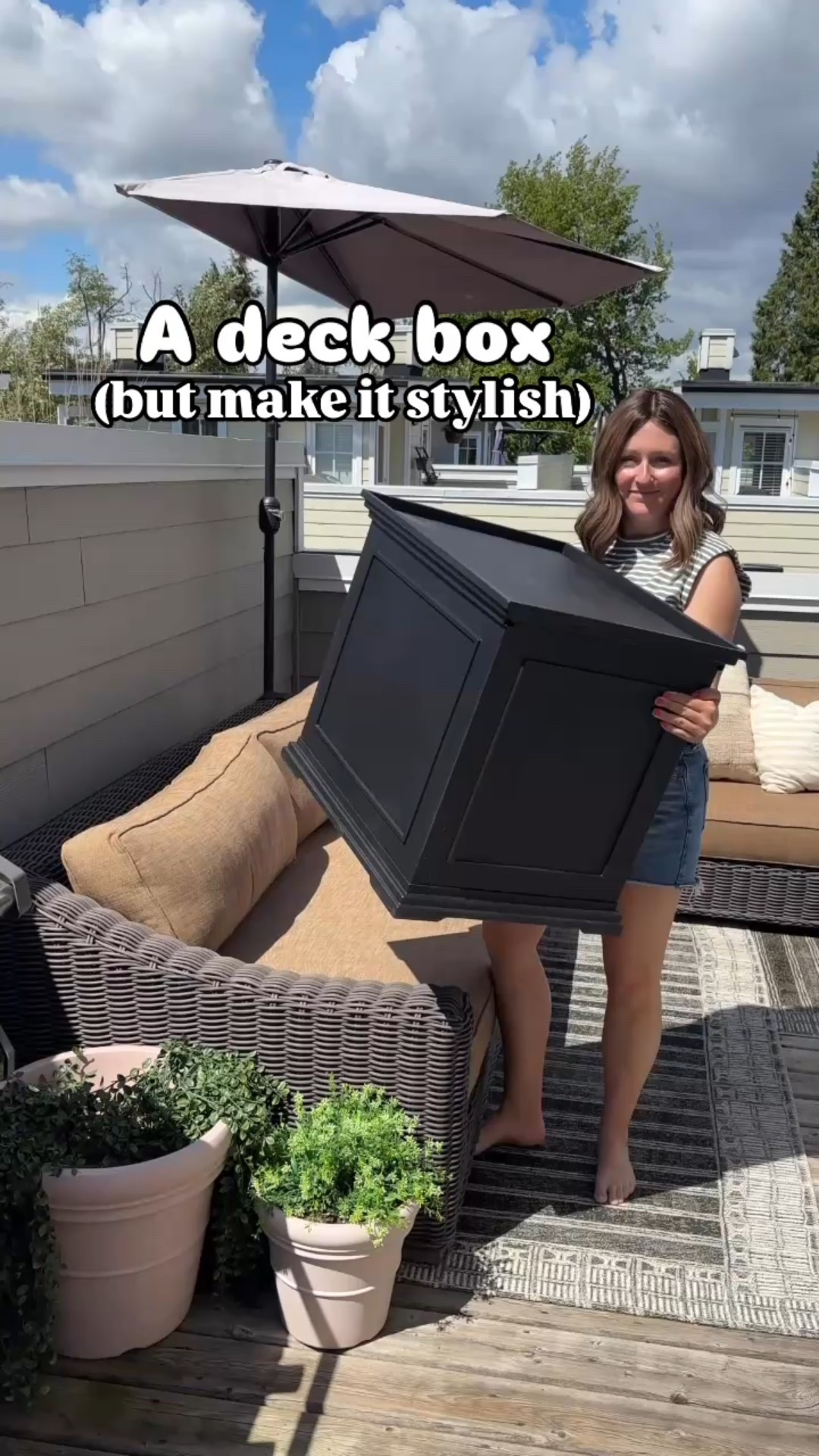 A deck box that’s actually stylish?! If you’ve ever thought functional outdoor furniture couldn’t also be beautiful, let me introduce you to the sleekest little side table/deck box that is the most perfect addition to our patio ☀️. 

We don’t have a backyard, so we’ve had to get creative with our small outdoor space—and this chic storage table was the perfect solution. It hides clutter, doubles as a serving tray, and is giving European garden for under $100. 🌿

I’ve also rounded up some brand new Wayfair finds, including an affordable arched cabinet, a modern organic outdoor rug (that I happen to own and love), scalloped ruffle bowls, a budget-friendly fire pit, and so much more.
If you're looking for patio ideas, small deck inspiration, or ways to elevate your outdoor space on a budget, you're in the right place. Follow along for more small space styling, modern home finds, and real-life solutions that are as pretty as they are practical. Outdoor living just got a whole lot more elevated.

#wayfairpartner #wayfair @wayfair

#LTKHome #LTKSeasonal #LTKSaleAlert