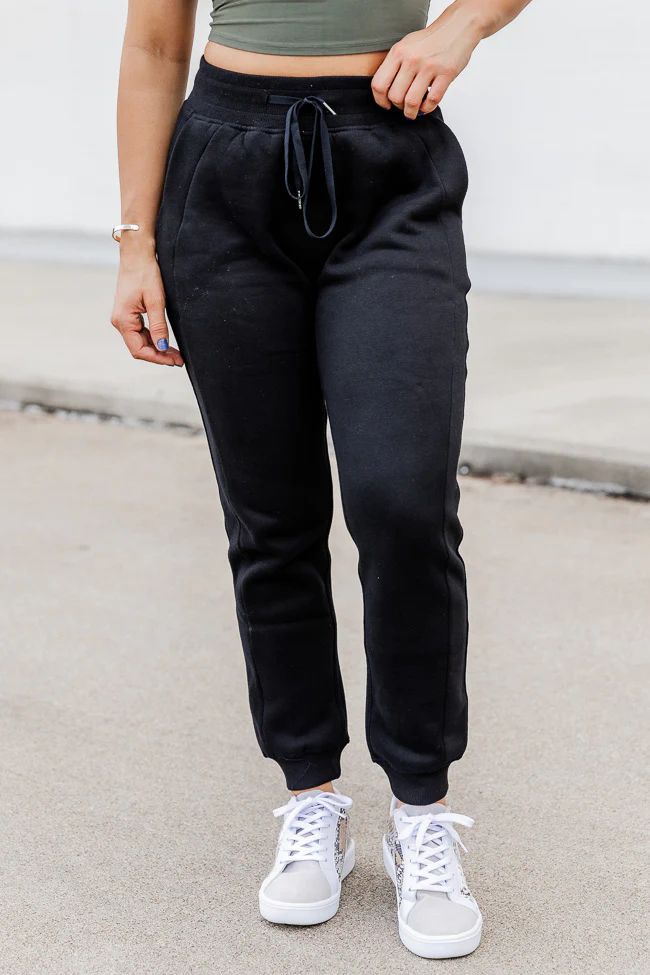 Making It Look Easy Black Joggers | Pink Lily