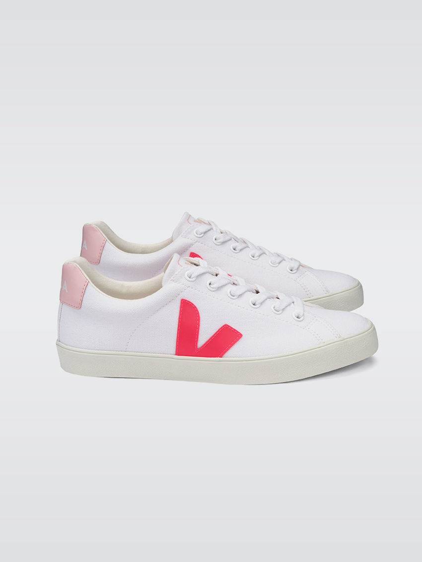 Esplar-se Canvas Low Sneaker in White Rose Fluo Petals | Carbon38