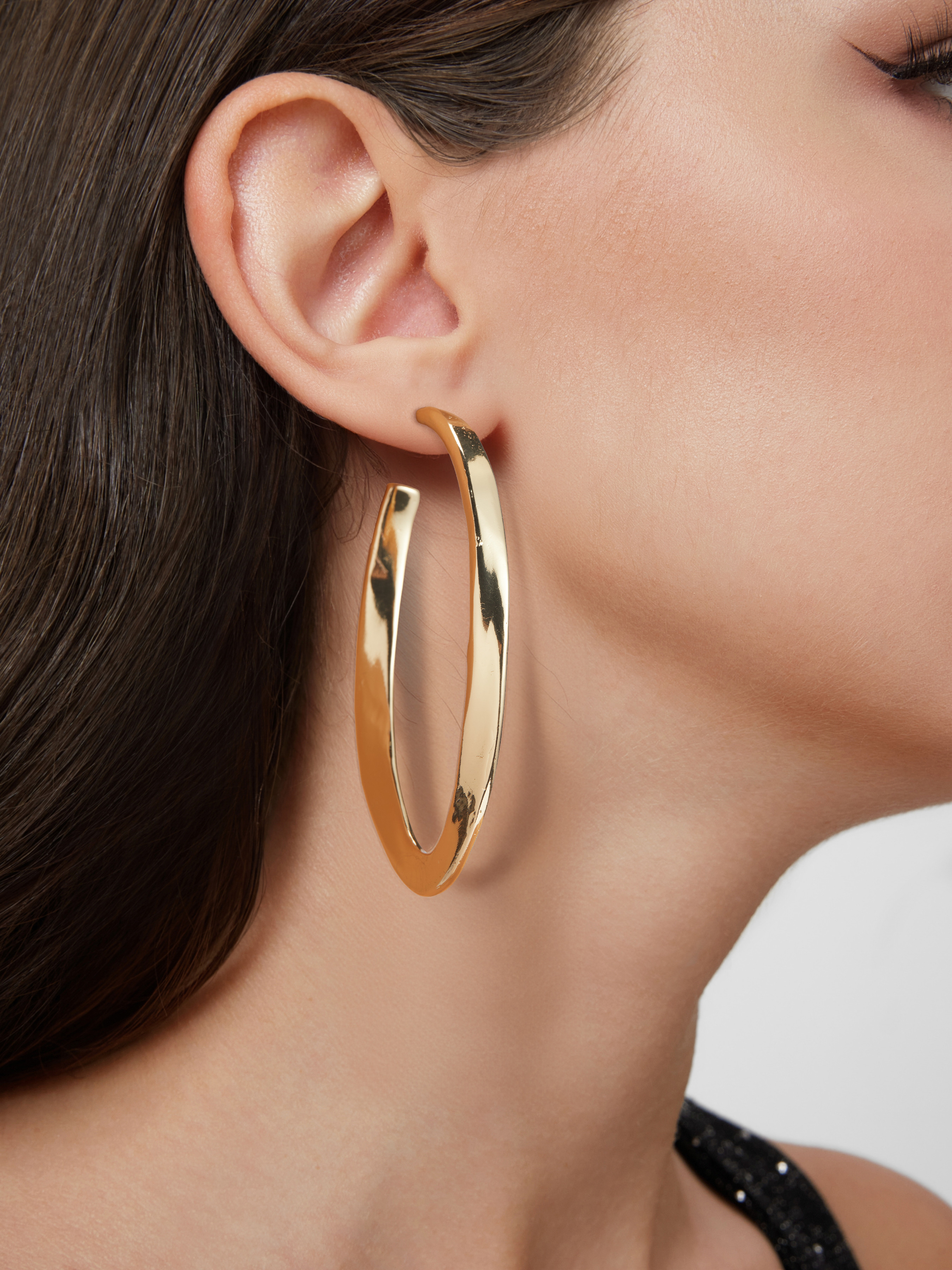 Copper OVAL HOOP EARRINGS For Daily Casual Date Coffee Shop Work | Cider