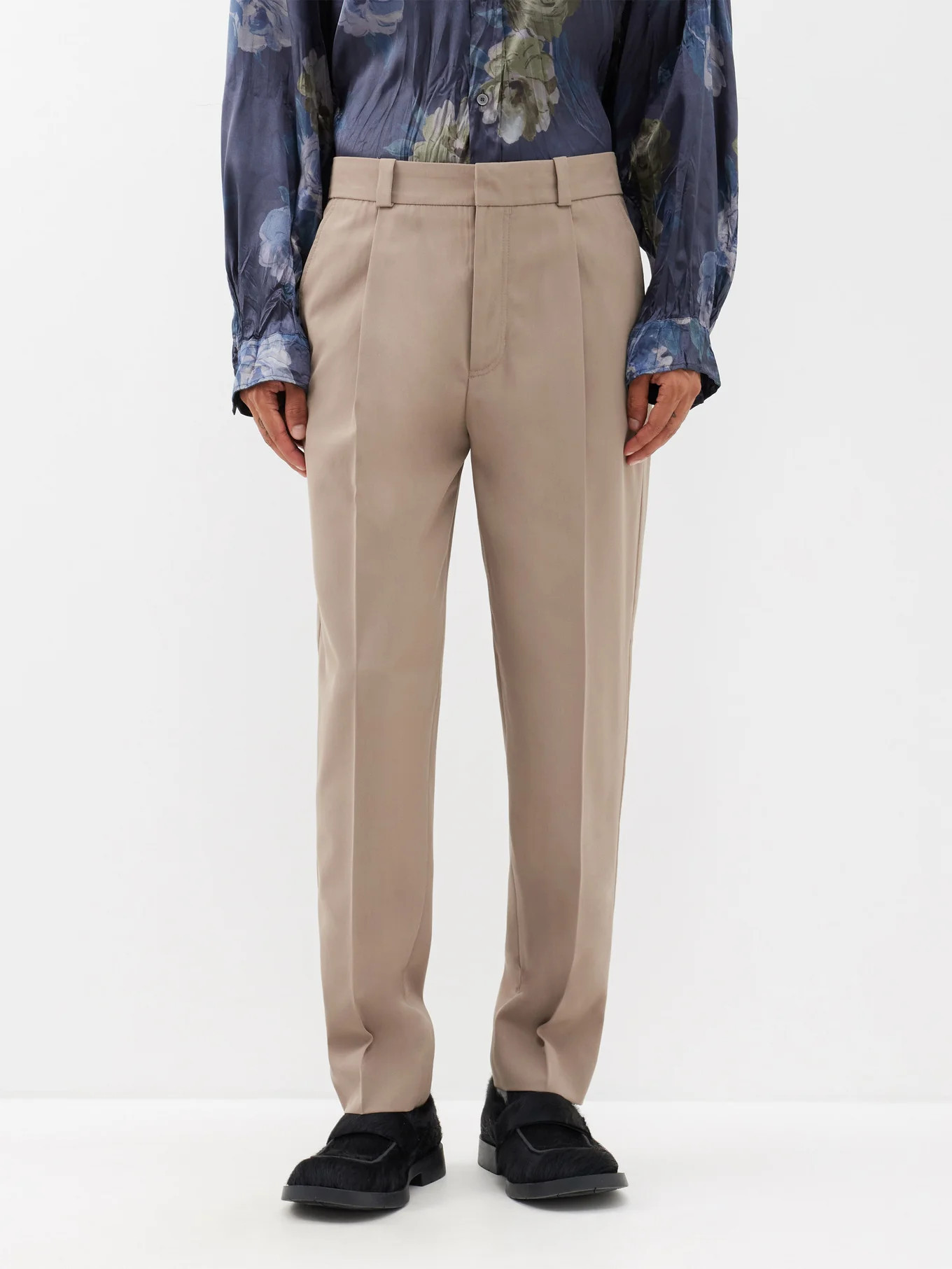 Porter pleated wool-blend tapered suit trousers | Acne Studios | Matches (UK)