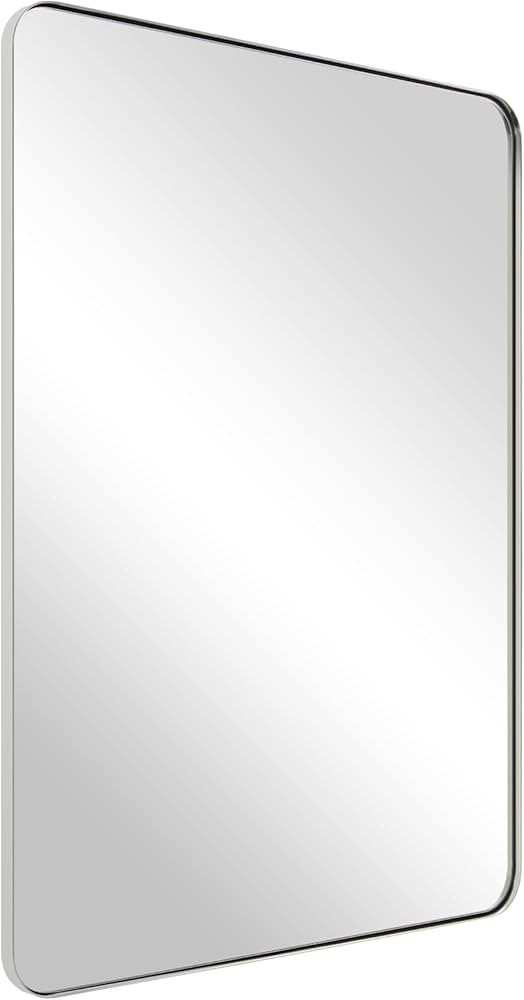 Andy Star Chrome Mirror for Bathroom, 22"x30" Metal Frame Chrome Wall Mirror with Rounded Corner,... | Amazon (CA)