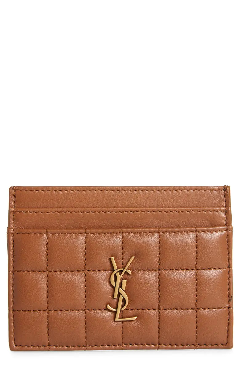 Saint Laurent Matelassé Leather Card Case | Nordstrom | Nordstrom