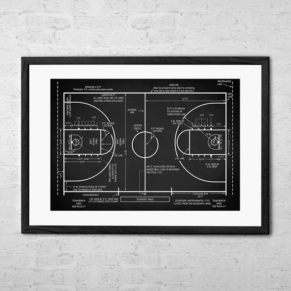 Basketball Court Art Print Basketball Wall Art Patent | Etsy | Etsy (US)