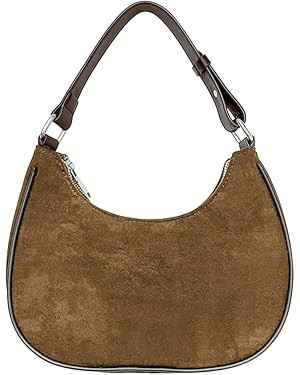 Trendy Suede Crescent Underarm Single Shoulder Bag Women Slouchy Satchels Crossbody Purse Top-han... | Amazon (US)
