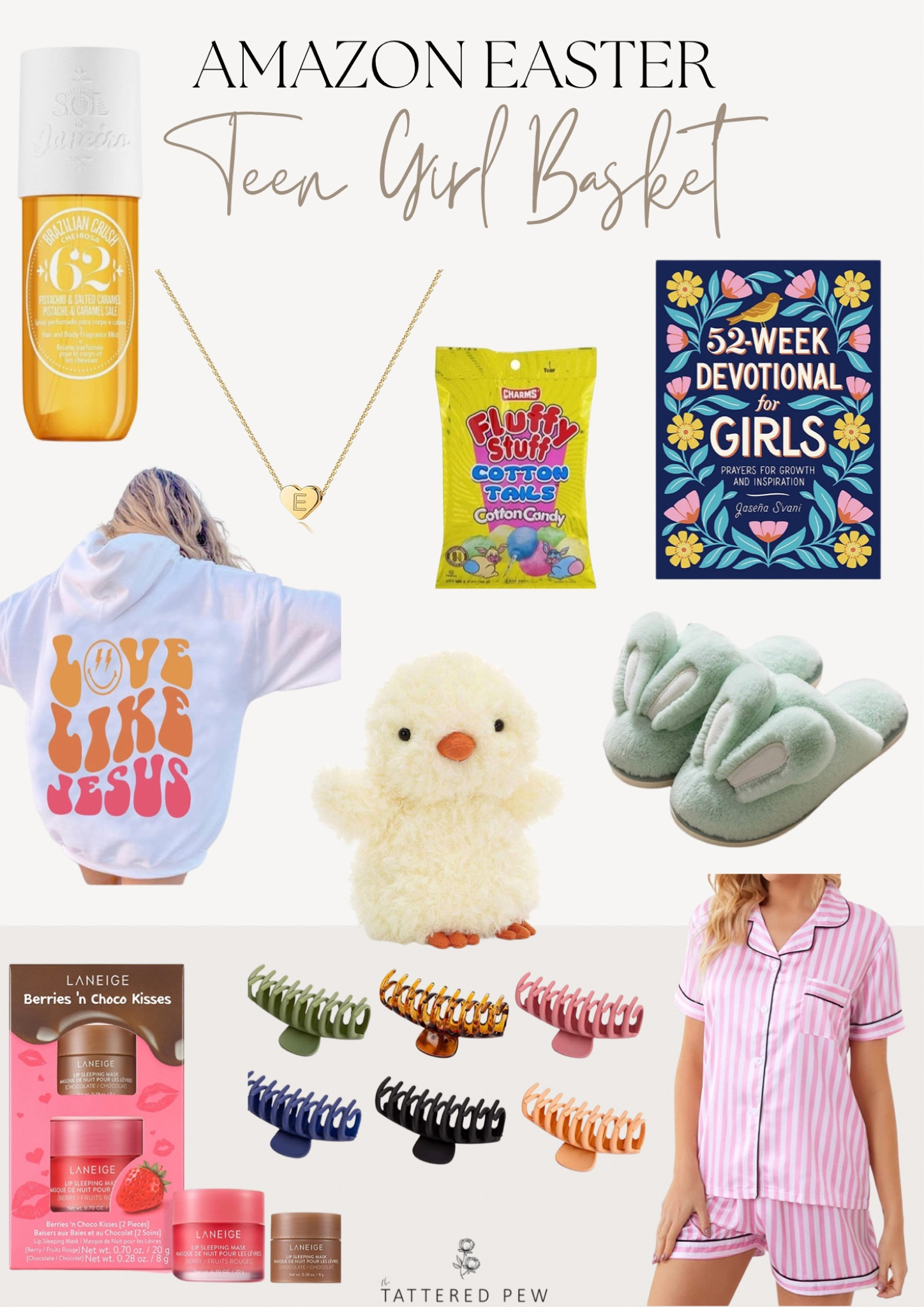 Shop all these wonderful teen girl Easter basket fillers! 

Ten girl Easter basket, Easter basket, fillers for Easter baskets, love like Jesus sweatshirt, banana claw clips, teen girl pajama set, devotional for teen girls, initial necklace, laneige lip balm, Sol de janeiro body spray  

#LTKFind #LTKSeasonal #LTKunder50