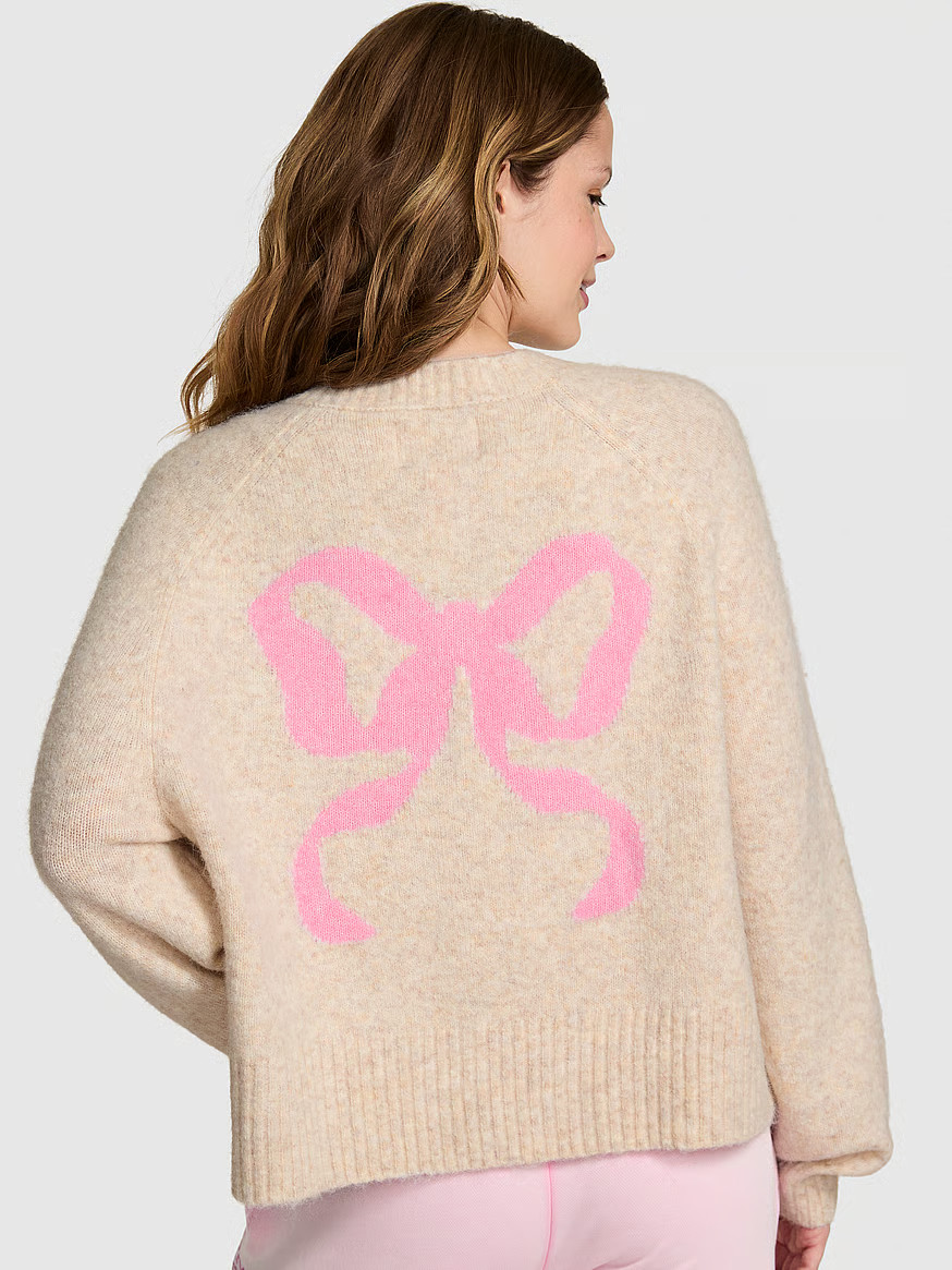 Buy PINK x LoveShackFancy Boxy Cardigan, Vs Natural Heather - Order Sweaters online - PINK US | Victoria's Secret (US / CA )