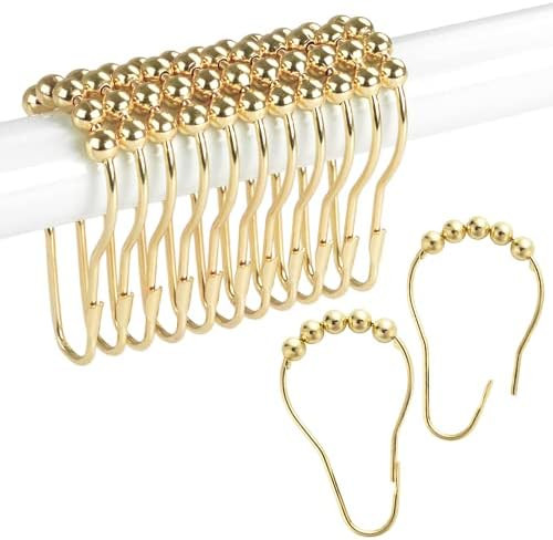 Ansxiy Shower Curtain Hooks Rings, Rustproof Metal Shower Curtain Rings for Bathroom Shower Rods ... | Amazon (US)