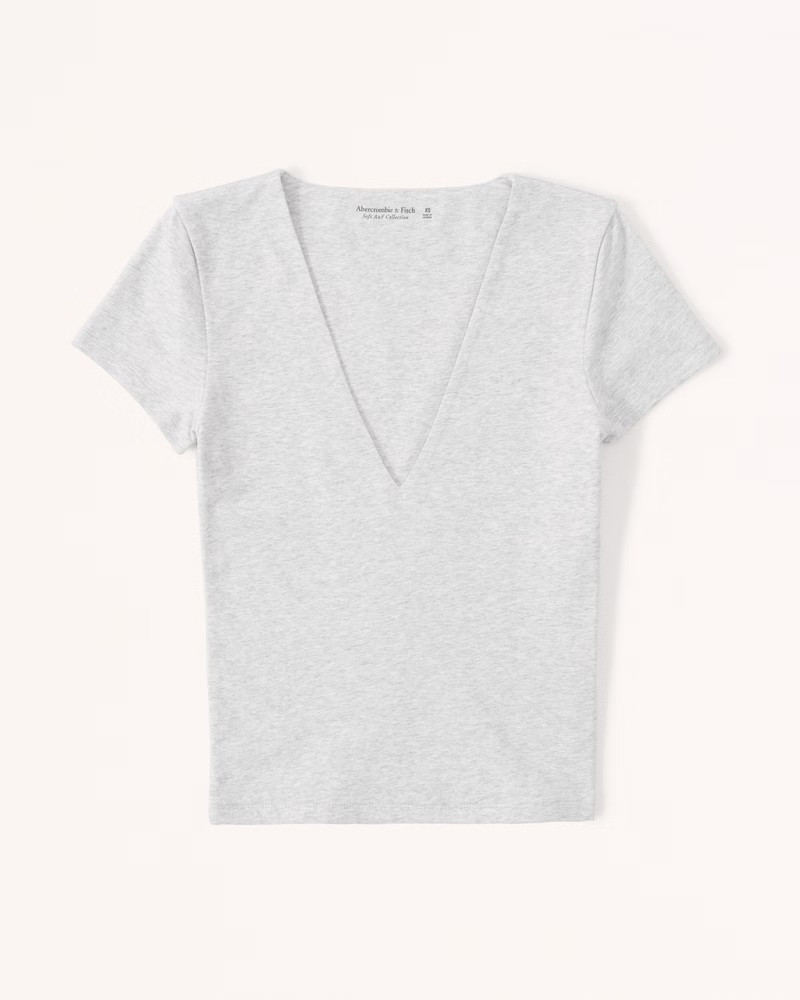 Cotton Seamless Fabric V-Neck Tee | Abercrombie & Fitch (US)
