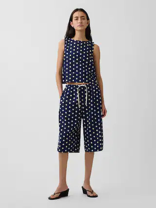 Linen-Blend Relaxed Easy Culotte Pants | Gap (US)