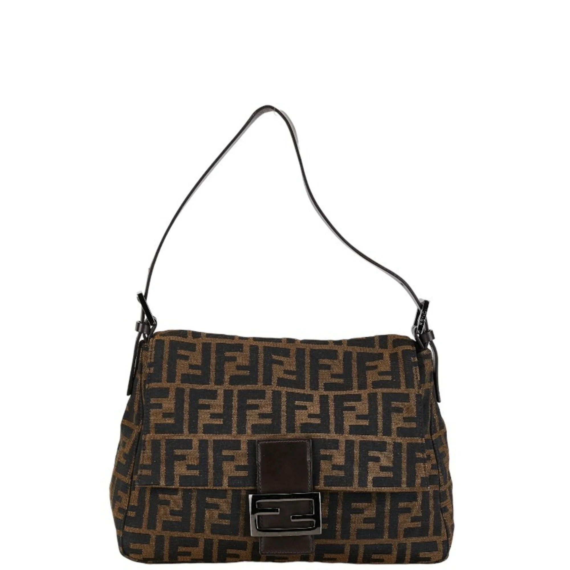 Pre-Owned FENDI Zucchino Mamma Bucket Handbag Bag 8BR001 Brown Canvas Leather Women's (Fair) | Walmart (US)
