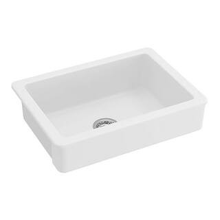 TopCraft White Ceramic 30 in. L x 19 in. W Rectangular Single Bowl Farmhouse Apron Kitchen Sink | The Home Depot
