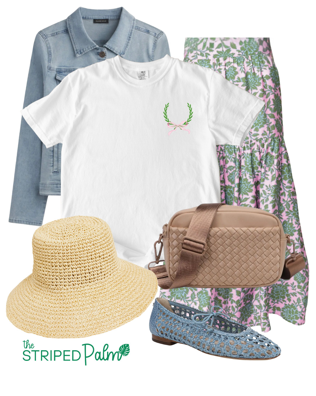 farmer’s market flirt 🍓
Casually collecting tomatoes like they're fashion accessories.
Crest tee tucked into a swishy floral midi, sunhat tilted just right, and woven crossbody ready for baguettes + blooms.

These Mary Janes were made for slow strolls and lavender lemonade moments 💐💧
Your tee says “coquette cottagecore” but your mood says “French girl with a farmer’s market crush.”

Linked the look for all your Saturday wandering and romantically practical moods ☀️ 

 #LTKOver40 #LTKFindsUnder50 #LTKStyleTip