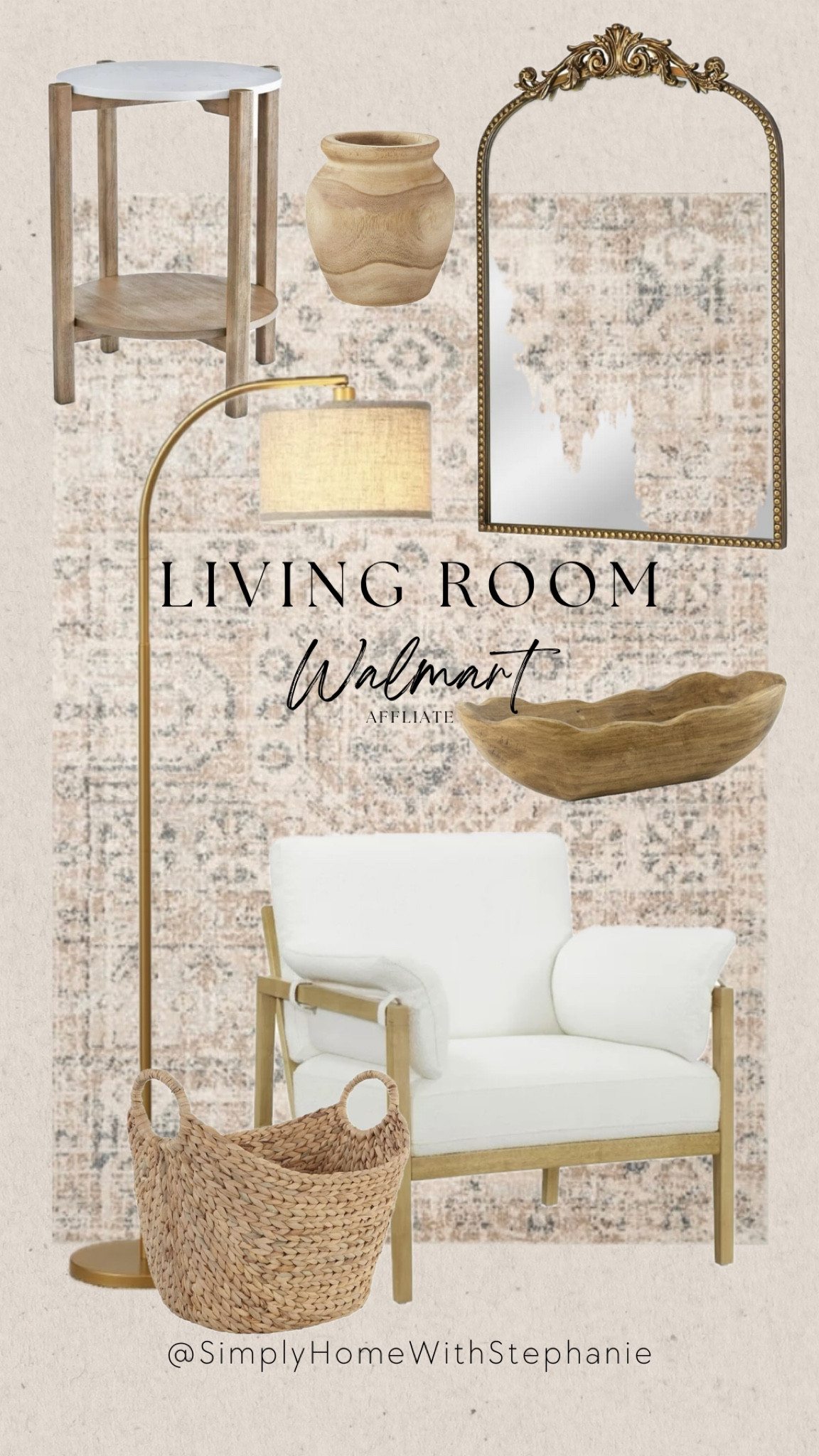 The cream and wood tones is a whole vibe. And the gold accents. Brb, I need re-do my whole living room. 

#LTKhome #LTKsalealert #LTKfindsunder100