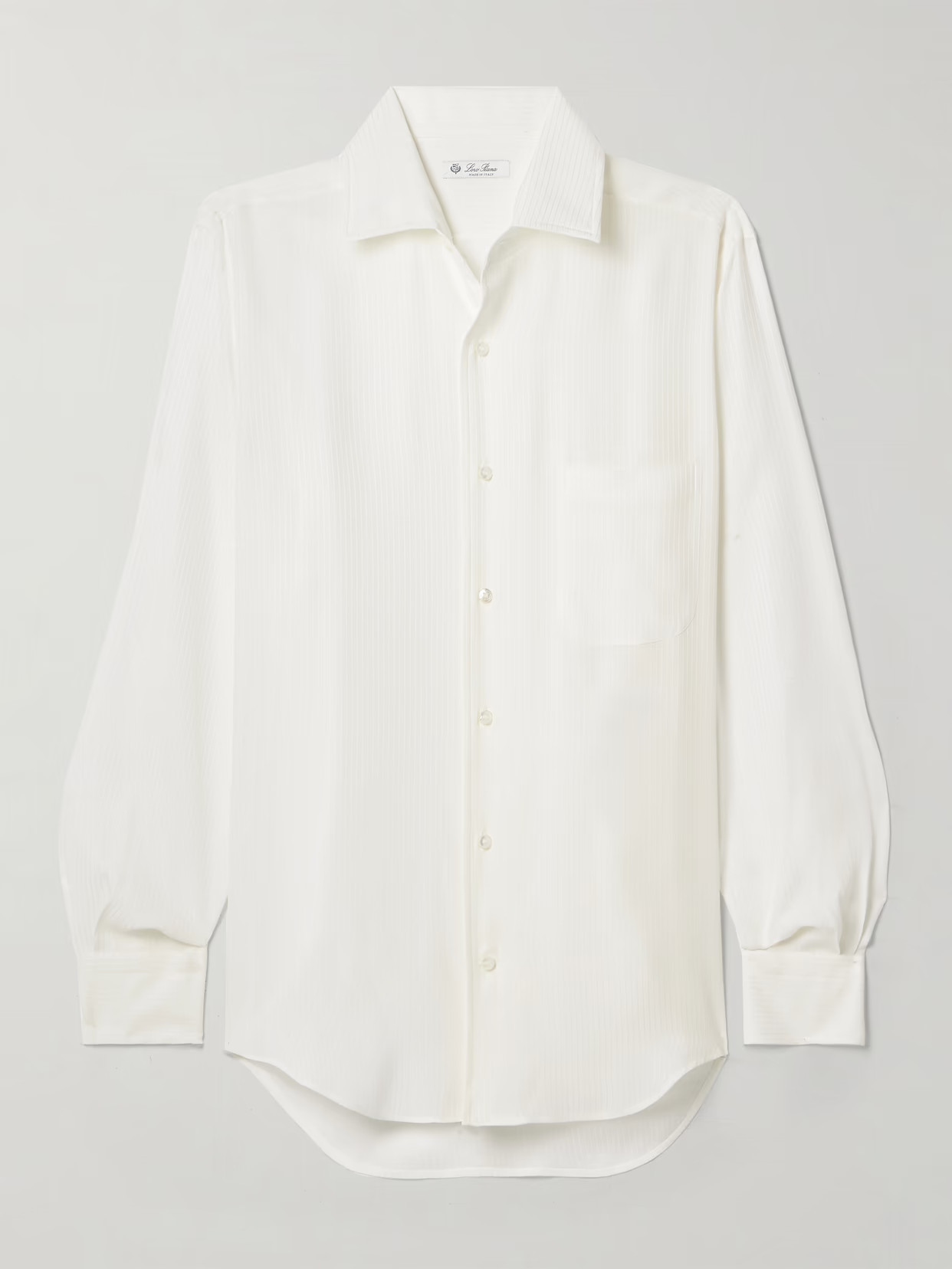 Loro Piana - Embroidered Silk-satin Shirt - White | NET-A-PORTER (US)