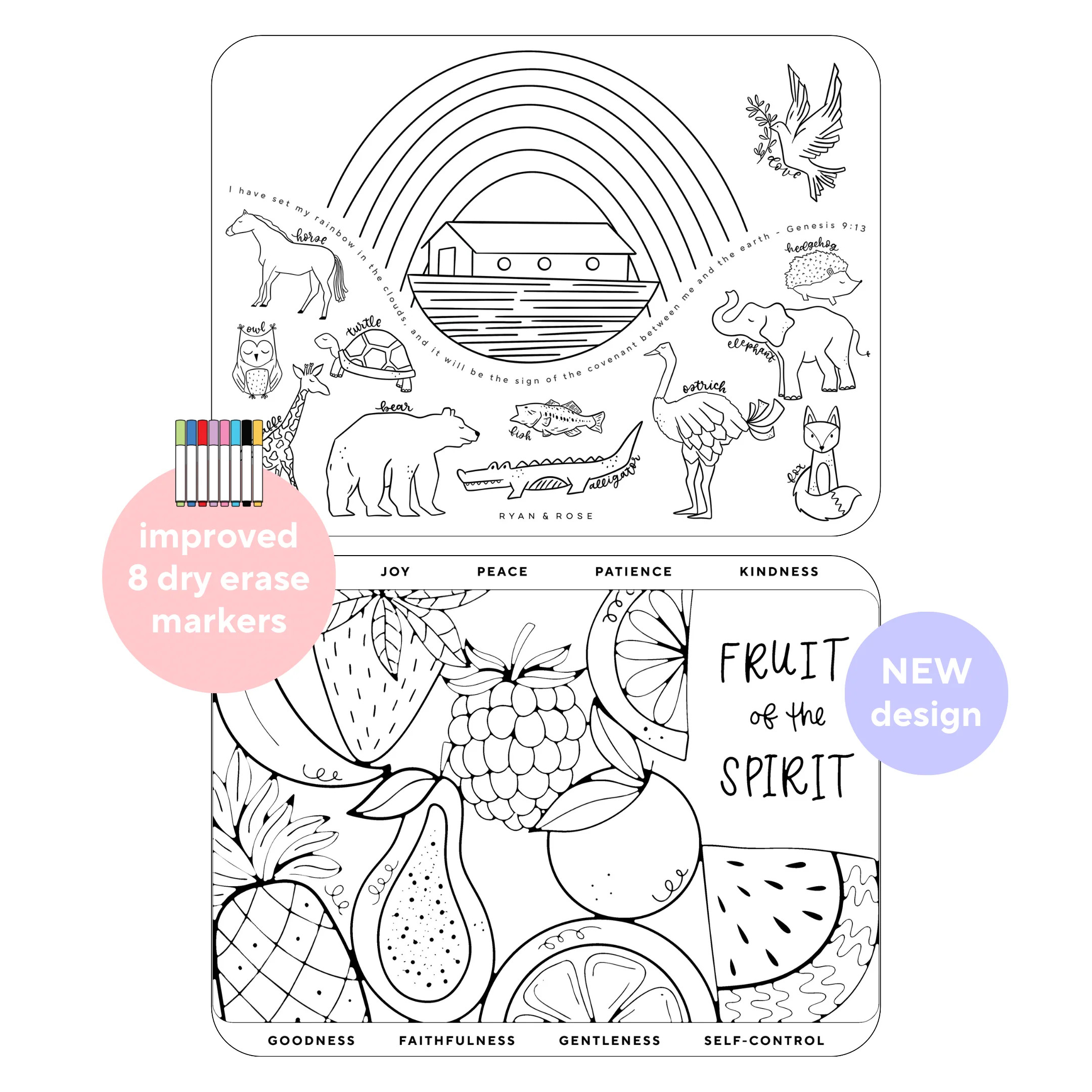 Christian Coloring Mats | Ryan and Rose