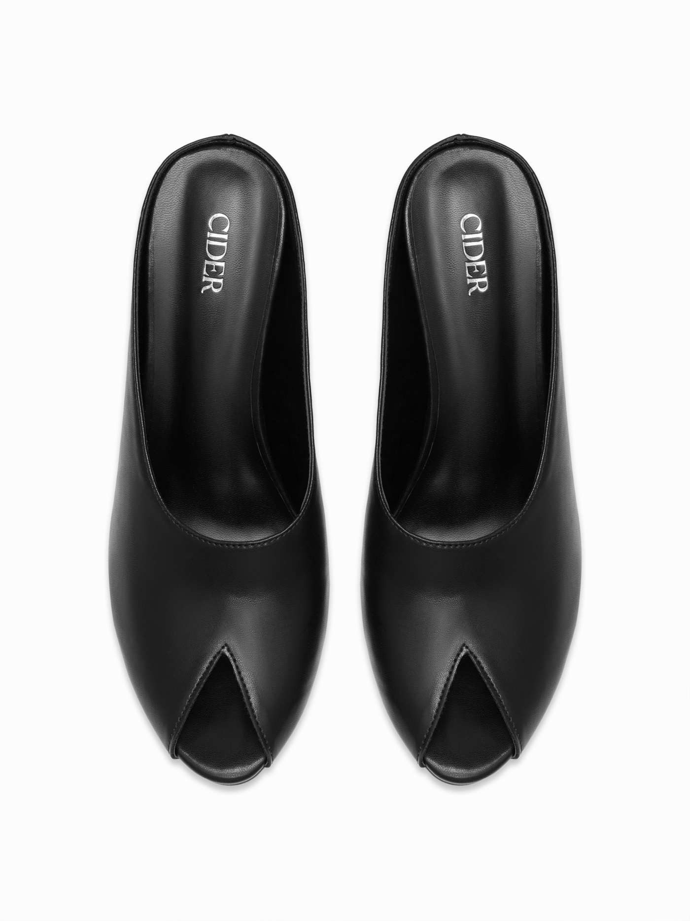 OPEN-TOE MULE HEELS For Daily Casual Date Work | Cider