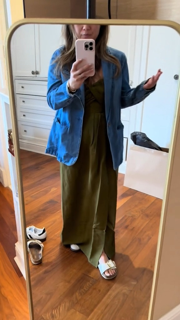 Easy breezy summer dress to wear with flat sandals and sneakers. Denim jacket always makes it casual. Everything on my LTK to shop!  #nycstylist #stylistpicks #springsummer #nycmom #nycshopping #summerootd #summerstyle 

#LTKSeasonal #LTKGiftGuide #LTKstyletip