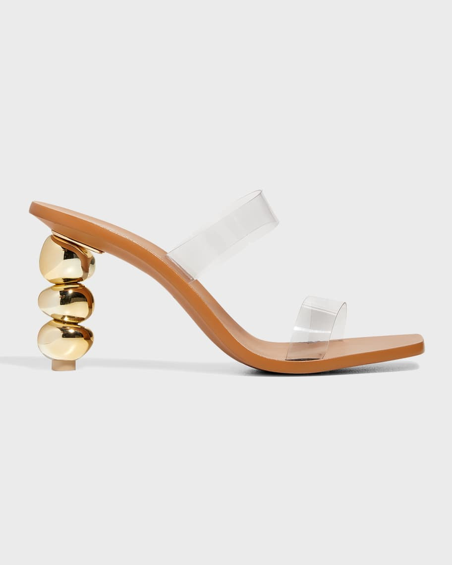 Cult Gaia Meta Vinyl Dual-Band Slide Sandals | Neiman Marcus