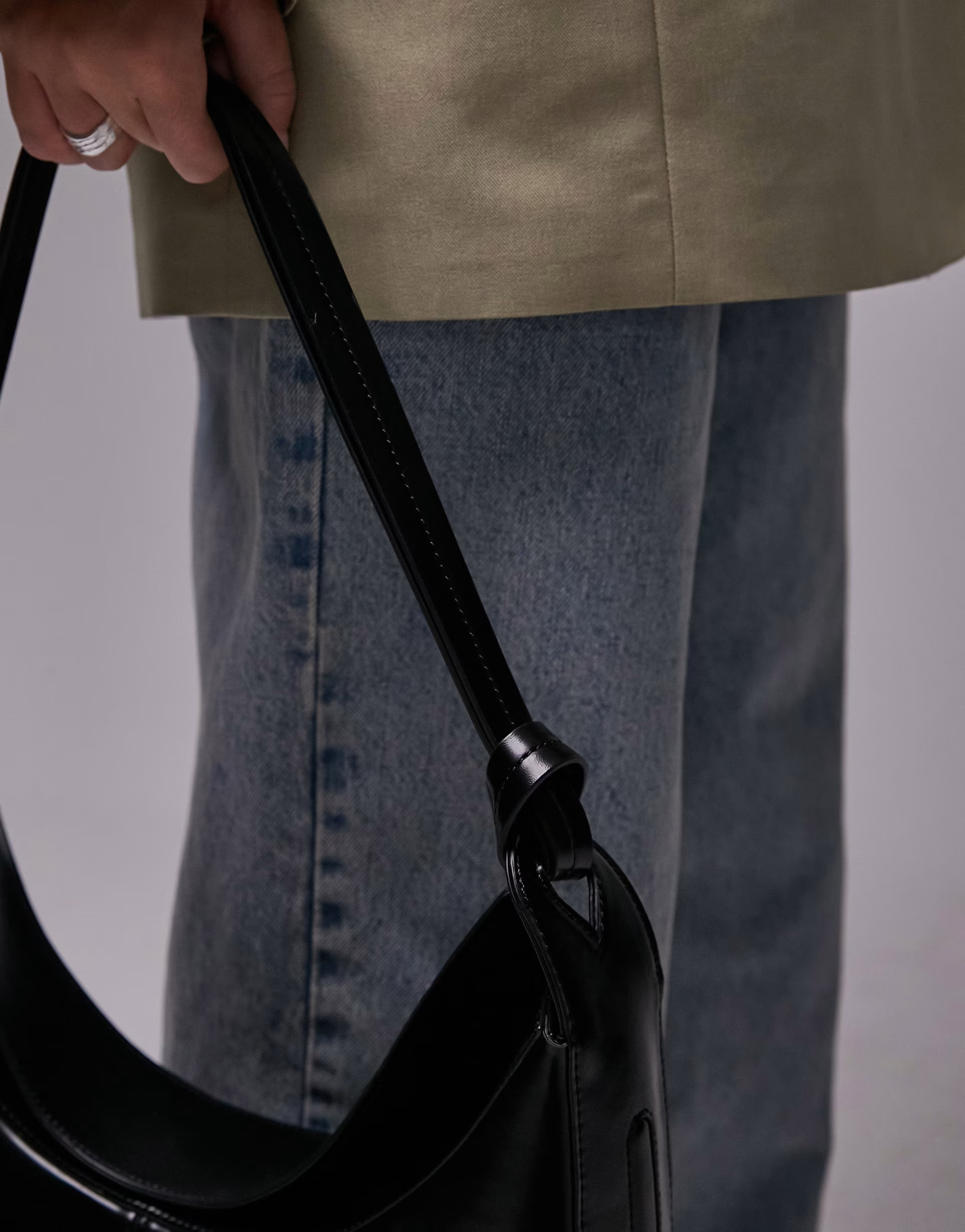 Topshop Stella scoop shoulder bag with knot detail in black | ASOS (Global)