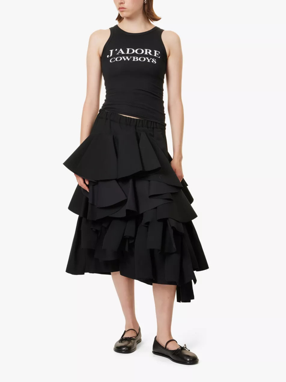 J'adore Cowboys logo-print stretch-cotton top | Selfridges