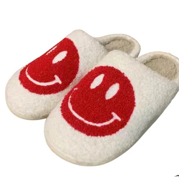 Smiley Face Slippers/ Smile Slippers/ Happy Face Slippers/ Indoor Slippers/ Bedroom Slippers/ Wom... | Etsy (US)