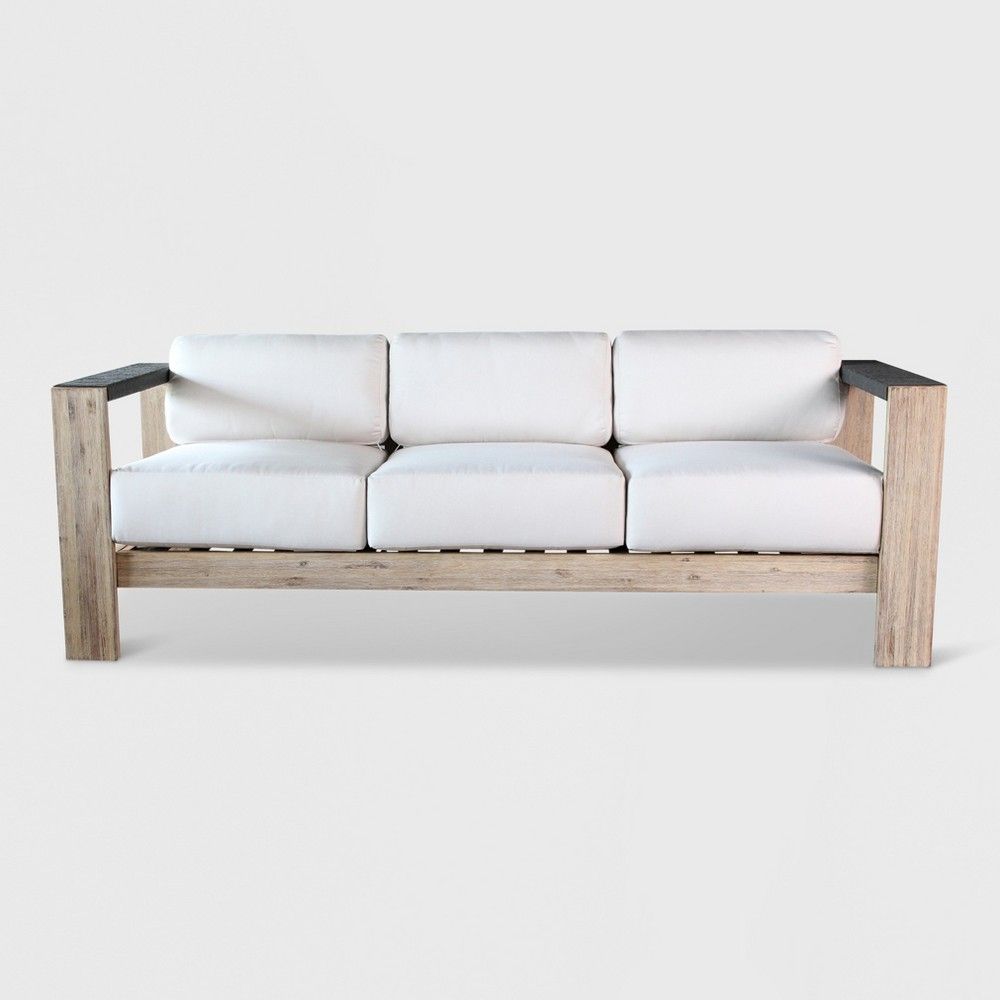 Montpelier Wood Patio Sofa with Sunbrella Fabric - Smith & Hawken | Target