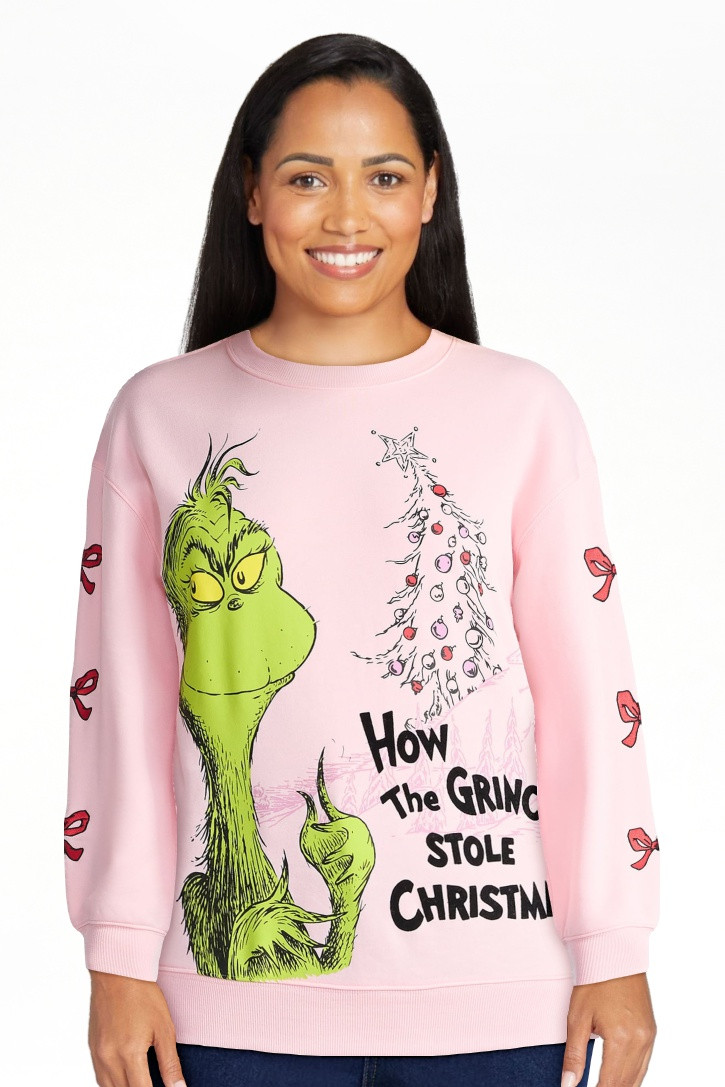 Dr Seuss The Grinch Women's Graphic Fleece Sweatshirt with Long Sleeves, Sizes XXS-XXL | Walmart (US)