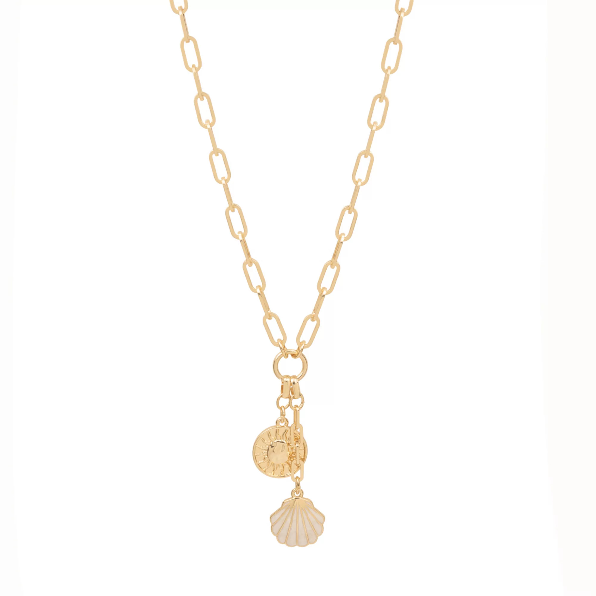 LC Lauren Conrad Gold-Tone Sun & Shell Charms Pendant Necklace | Kohl's