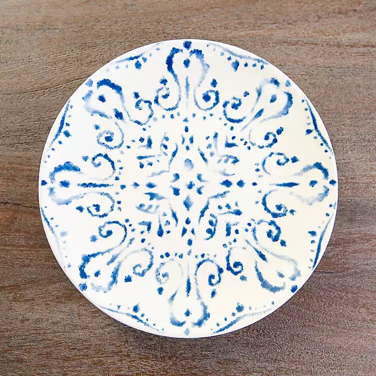 New!Blue Tuscan Scroll Salad Plates, Set of 4 | Kirkland's Home