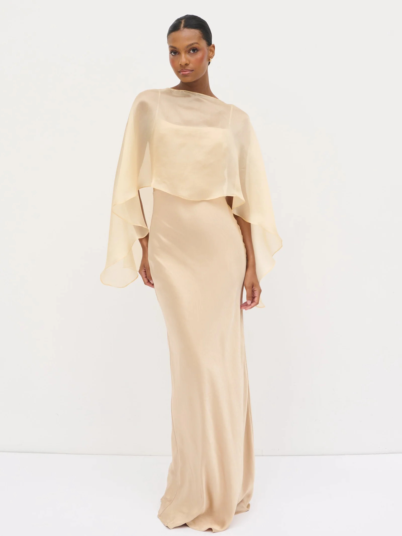 Alaia Organza Cape - Bronze | Pretty Lavish (UK)