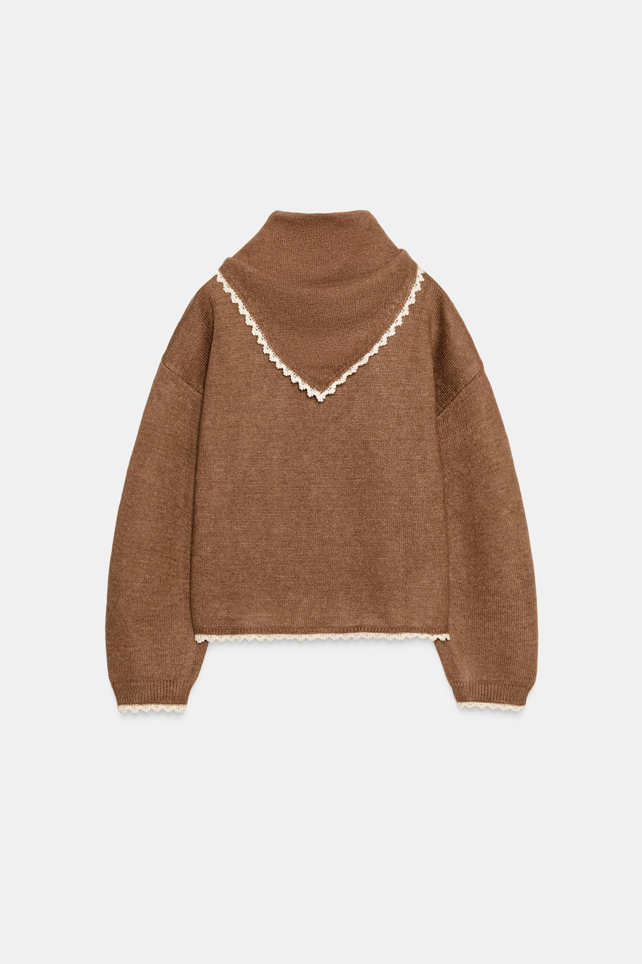 BANDANA LACE KNIT JUMPER | Zara US