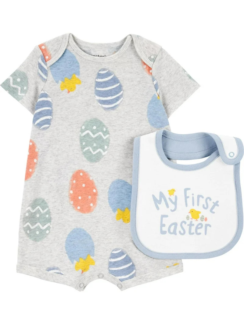 Carter's Child of Mine Baby Boy Easter Romper, 2-Piece, Sizes Newborn-12 Months | Walmart (US)