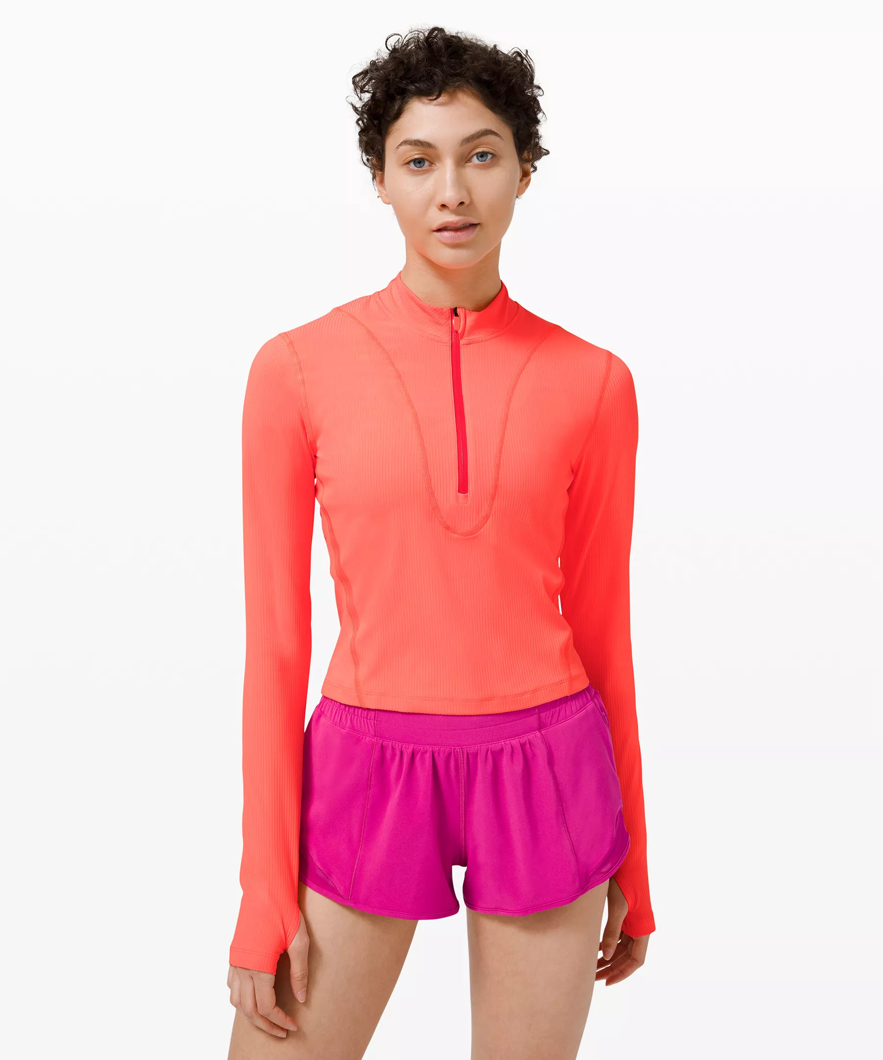 Gloss Trim Run 1/2 Zip Long Sleeve | Lululemon (US)