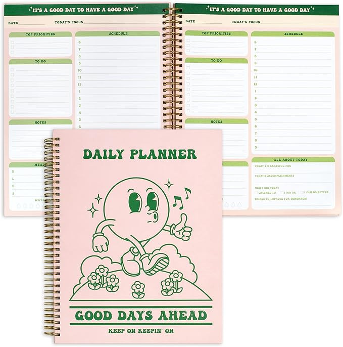 To Do List Cute Planner Undated Notebook, A4 Large Hardcover Spiral Schedule Retro Notebook, Aest... | Amazon (US)