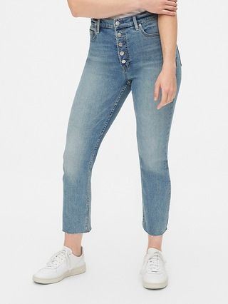 High Rise Button-Fly Cigarette Jeans with Secret Smoothing Pockets | Gap (US)