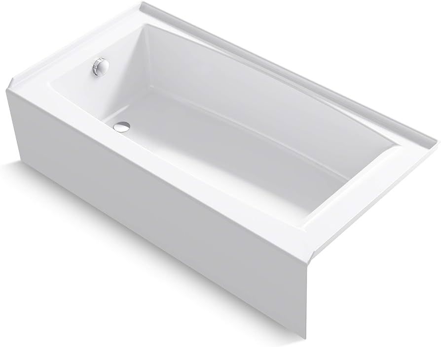 KOHLER K-26109-LA-0 Entity 60-Inch x 30-Inch Alcove Bath with Integral apron, integral flange and... | Amazon (US)