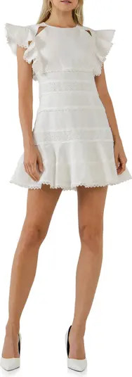 Endless Rose Lace Trim Ruffle Linen & Cotton Dress | Nordstrom | Nordstrom