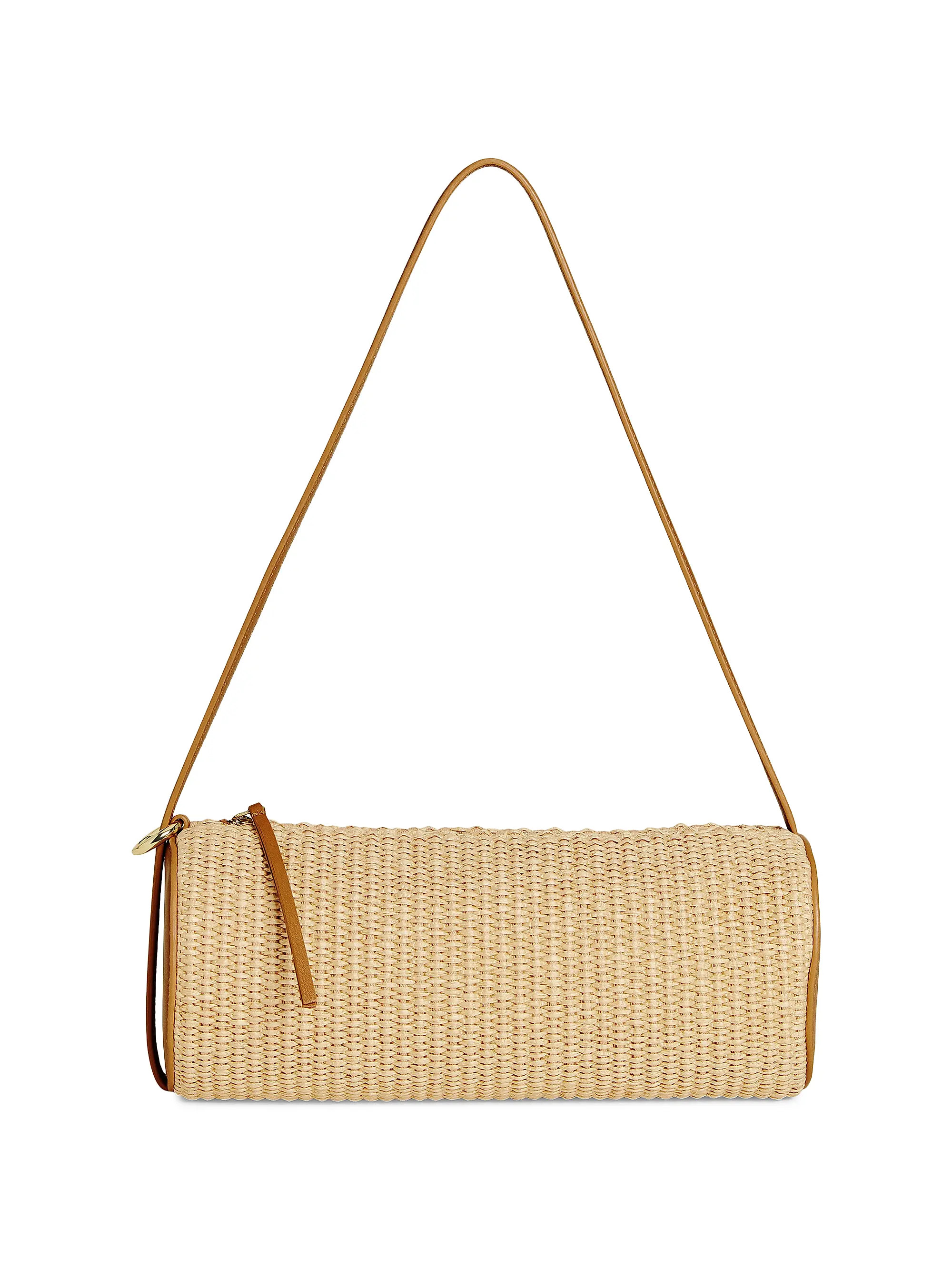 Simona Woven Raffia Cylinder Shoulder Bag | Saks Fifth Avenue