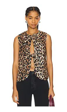 Damson Madder Tie Front Tilly Gilet in Leopard from Revolve.com | Revolve Clothing (Global)