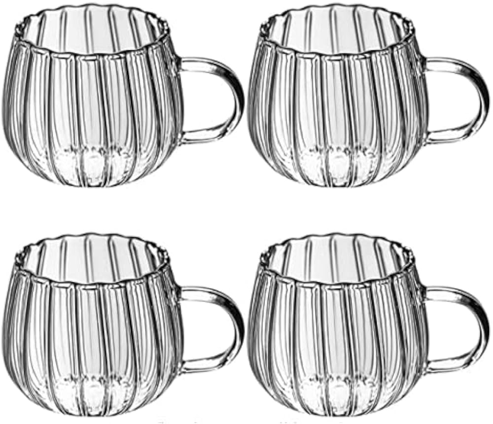 IwaiLoft Glass Coffee Mug Petal Decorated Container | Premium Classic Vertical Striped Glass Teac... | Amazon (US)