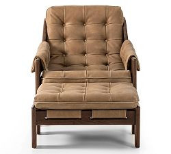 Callum Leather Chair with Ottoman | Pottery Barn (US)