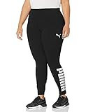 PUMA womens Athletic Logo Tights Leggings, Puma Black, X-Small US | Amazon (US)