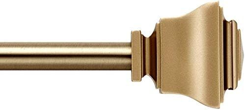 Mode Simplicity Single Curtain Rod set with Square Finials - 32 to 90 in, Gold | Amazon (US)