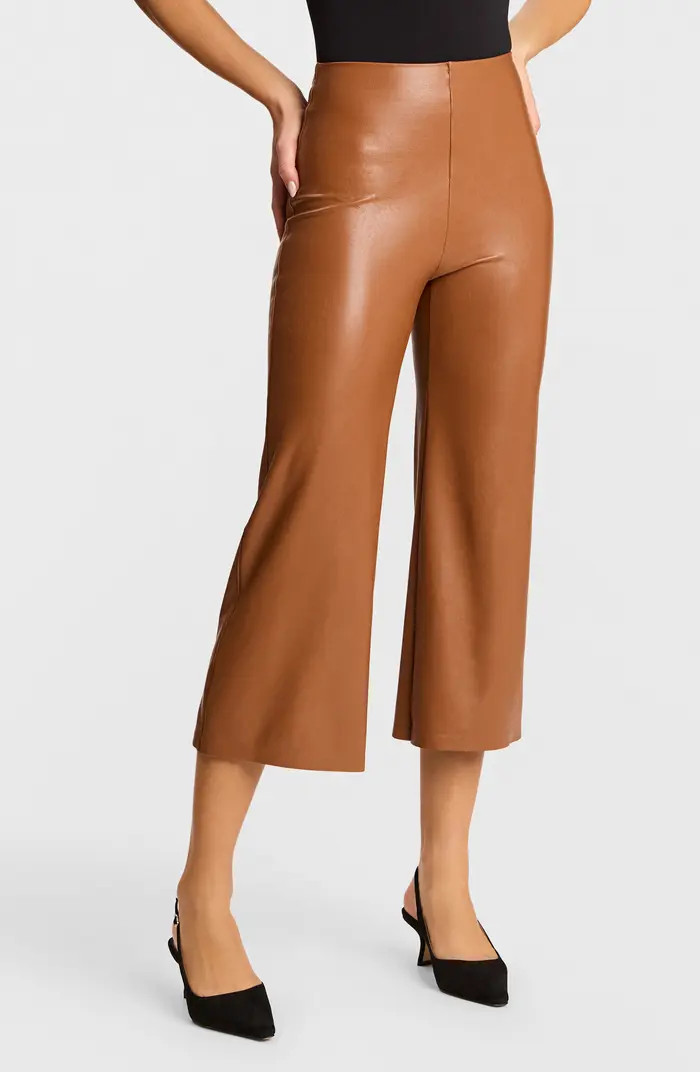 Faux Leather Crop Wide Leg Pants | Nordstrom