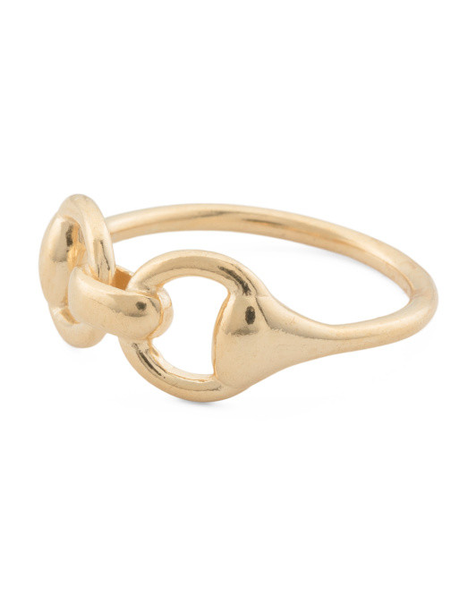 Made In Italy 18kt Gold Plated Horse Bit Ring | TJ Maxx